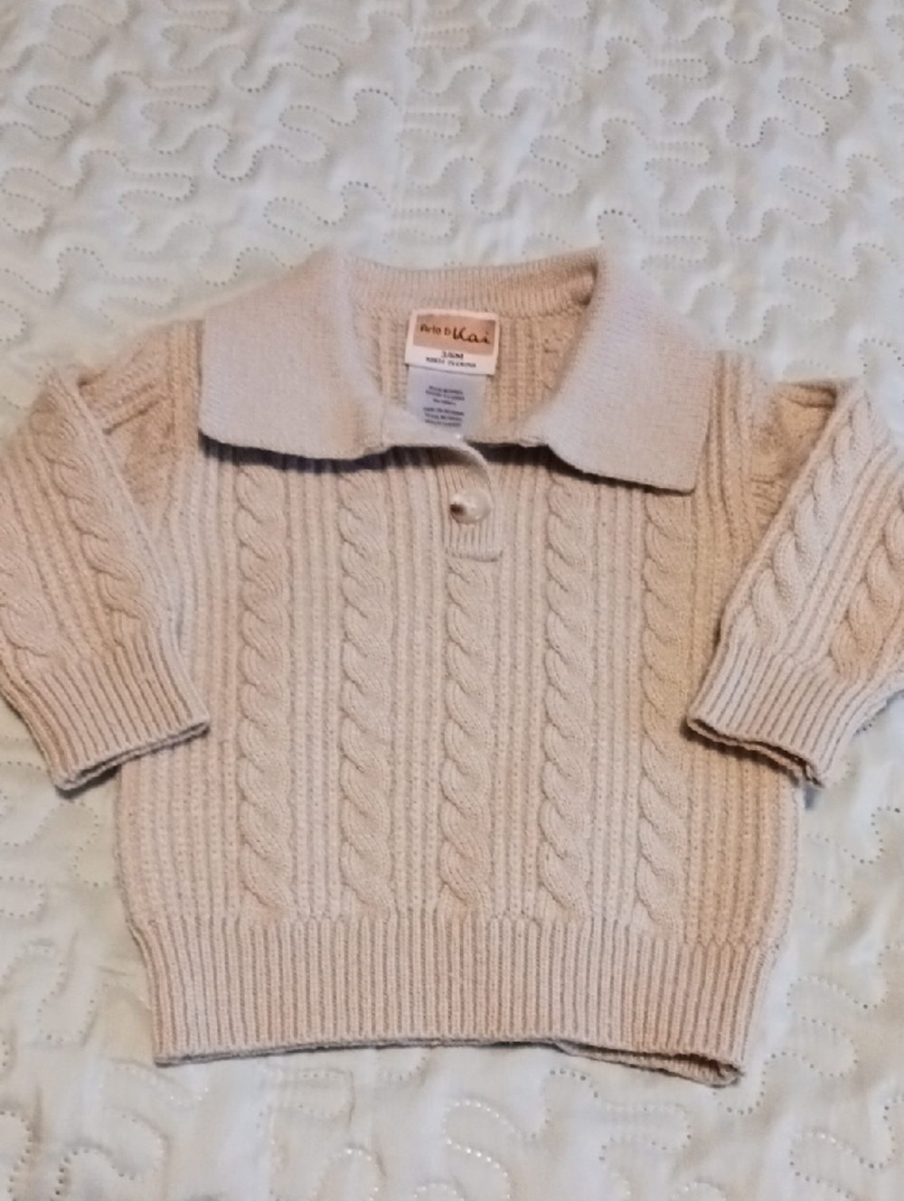 Arlo & Kai Cable Knit Collared Sweater